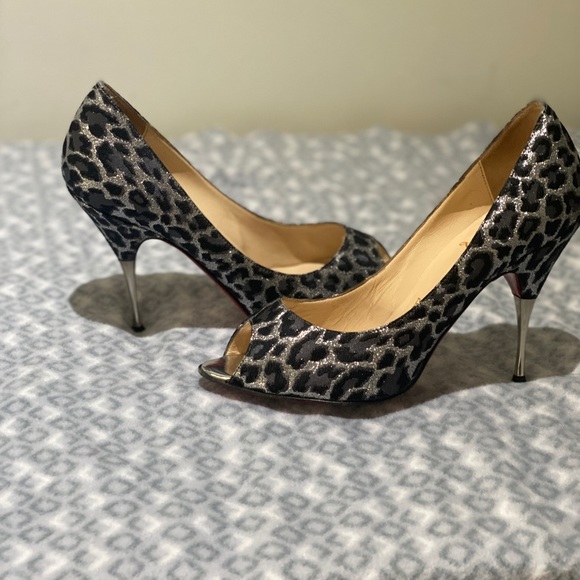 Christian Louboutin Leopard Peep Toe Pumps - Picture 4 of 4